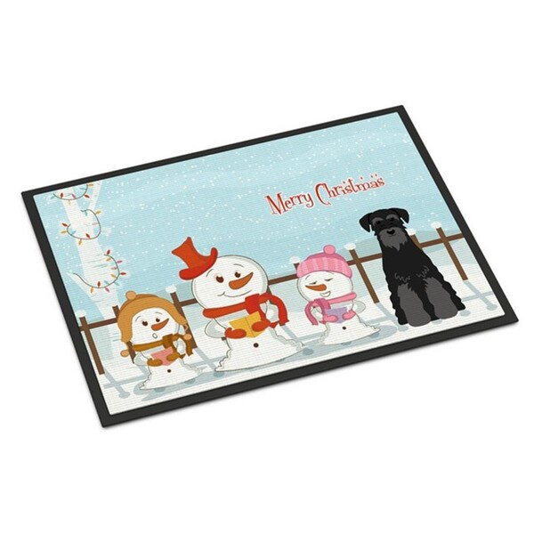 Carolines Treasures Merry Christmas Carolers Standard Schnauzer Black Indoor or Outdoor Mat, 24 x 0.25 x 36 in. BB2363JMAT - main